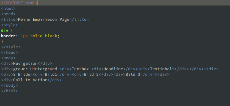 HTML-Quellcode schreiben